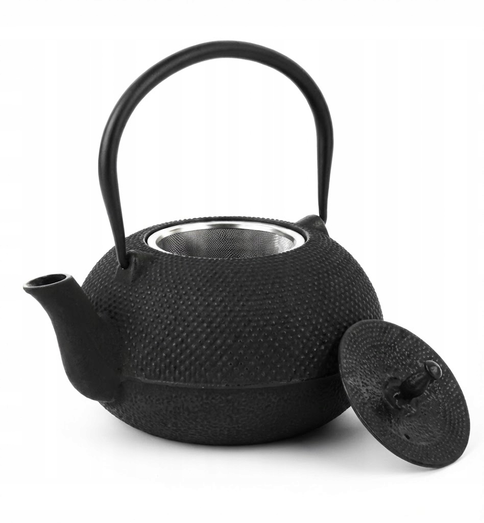 Levně Japonská litinová konvice Arare 1L černá se sítkem z nerezové oceli