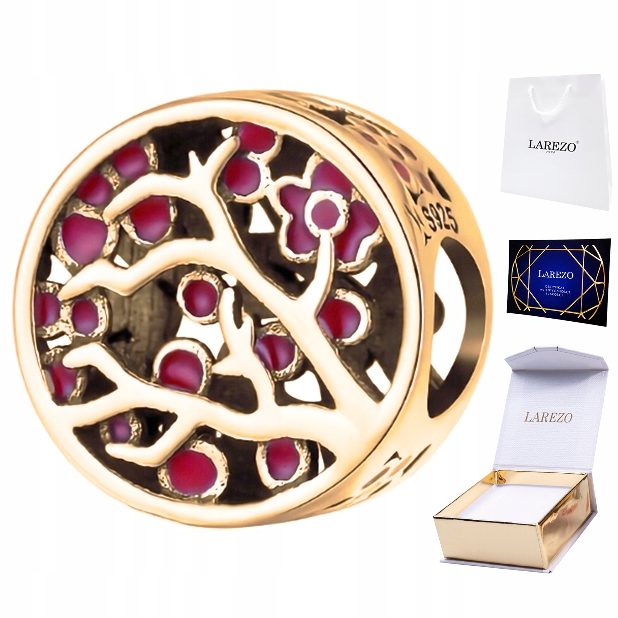 Charms Zlatý s stromem Korálek Strom štěstí života Příroda Stříbro 925