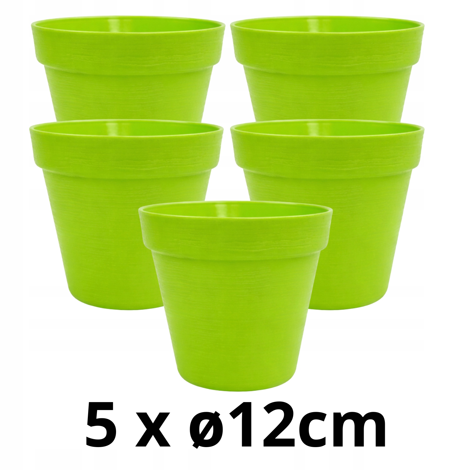 5 X Doniczka w Stylu LOFT 12 cm, 740ml, Eko, UV Odporna, Zielony 1