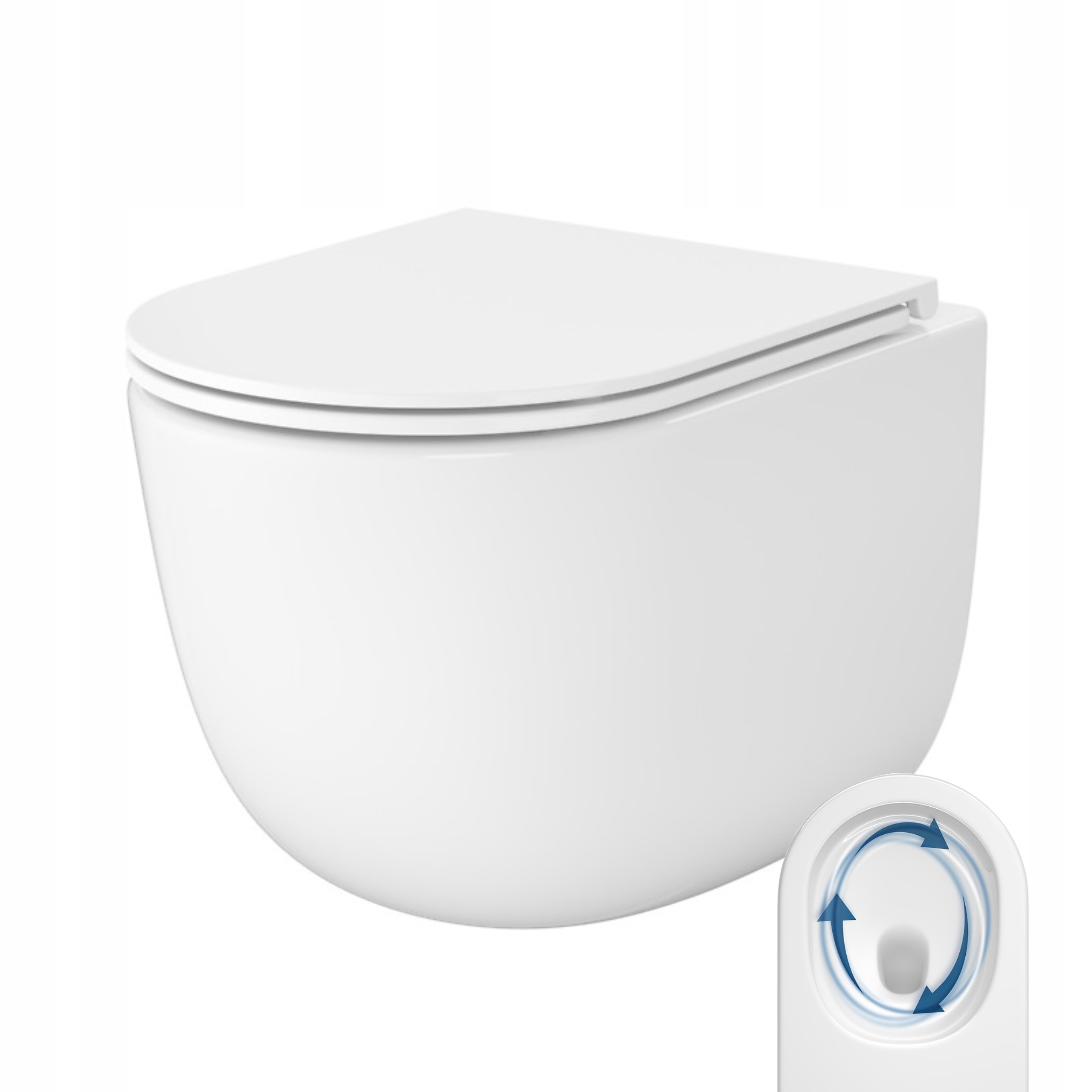 Závěsná Wc mísa Cersanit Remo Tornado s vířivým splachováním a deskou Slim