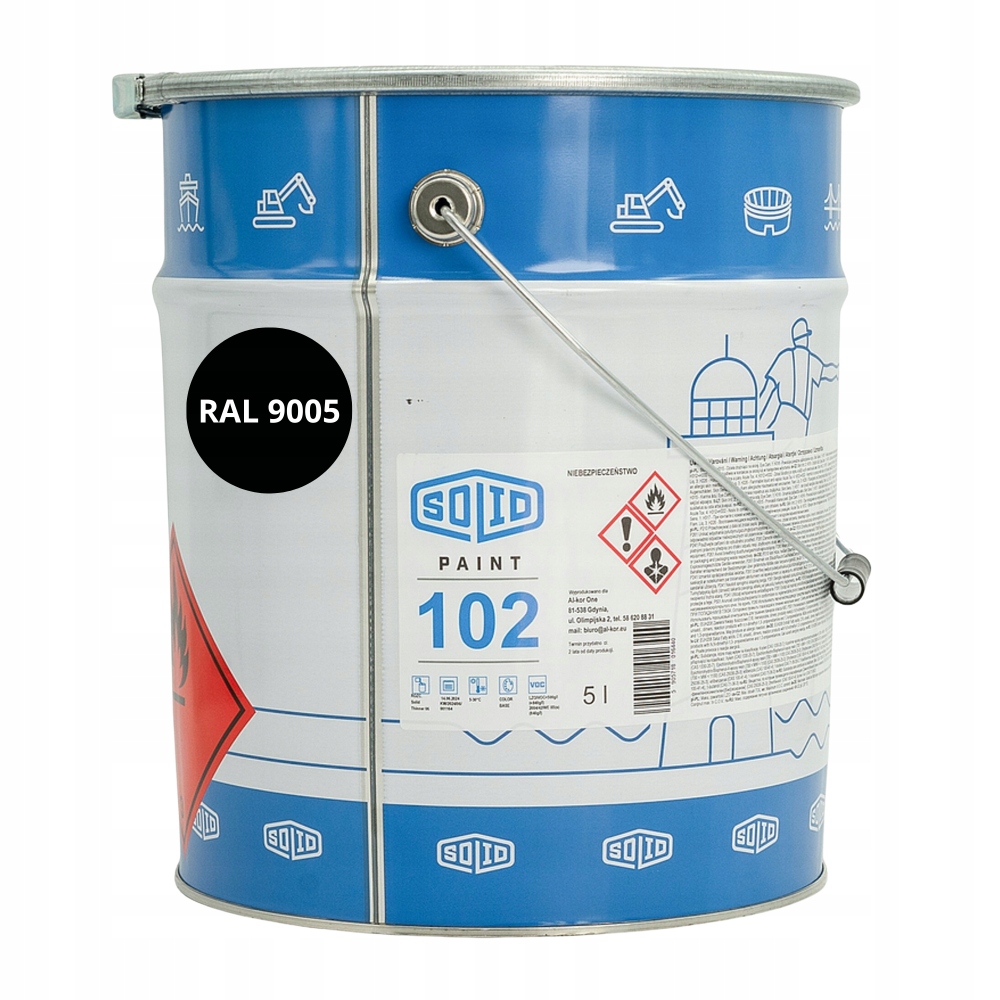 Barva na kov SolidPaint 102 Ral 9005 černá 5L