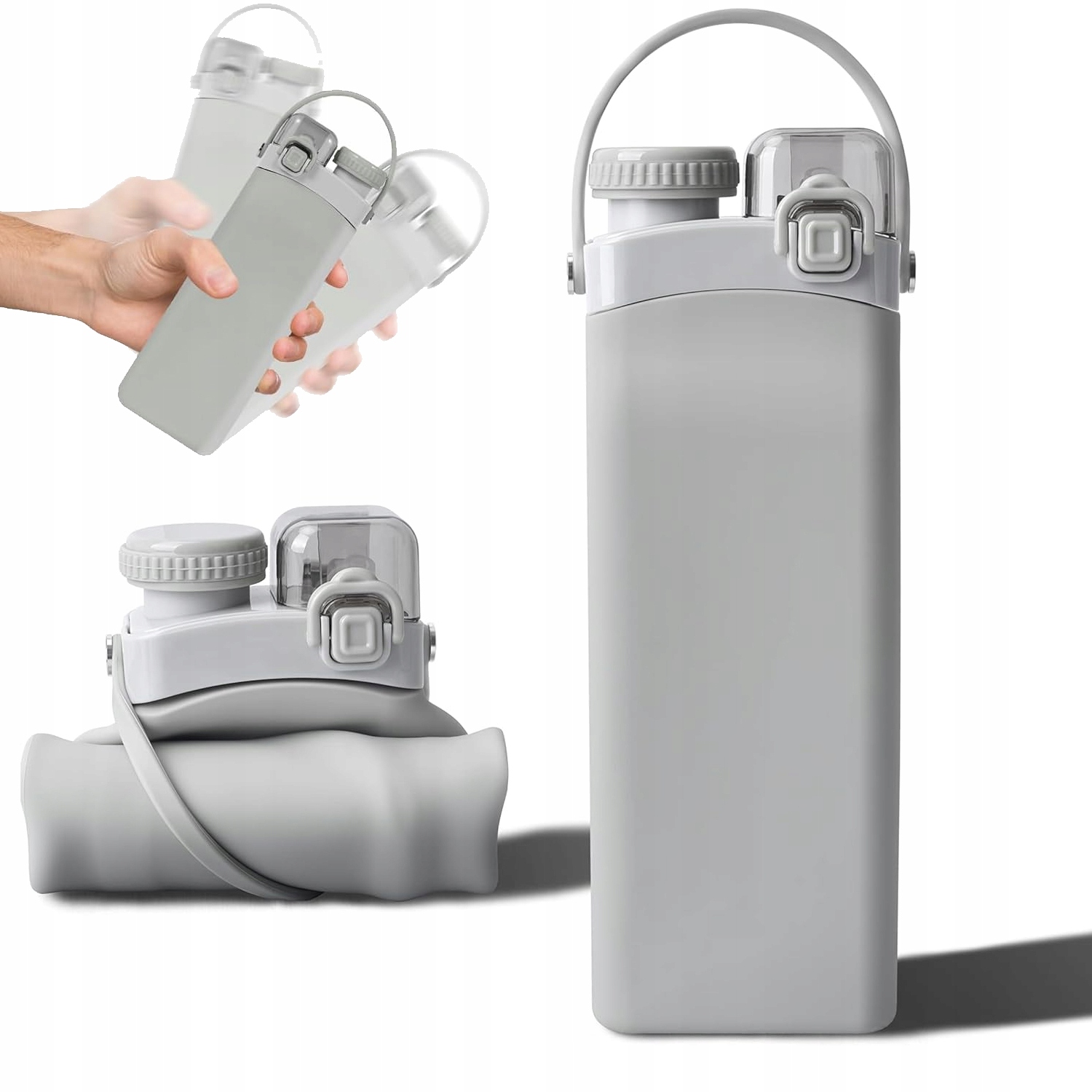 Levně Láhev na vodu náustek lahev na pití volný Bpa free 600ml tekutý skládací silikon
