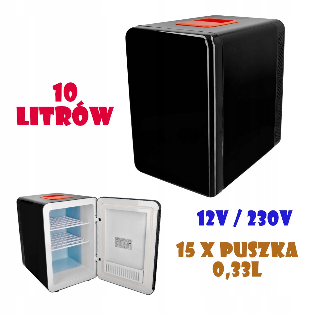 Mini malá lednička 10L 12/230V 15 turistických plechovek