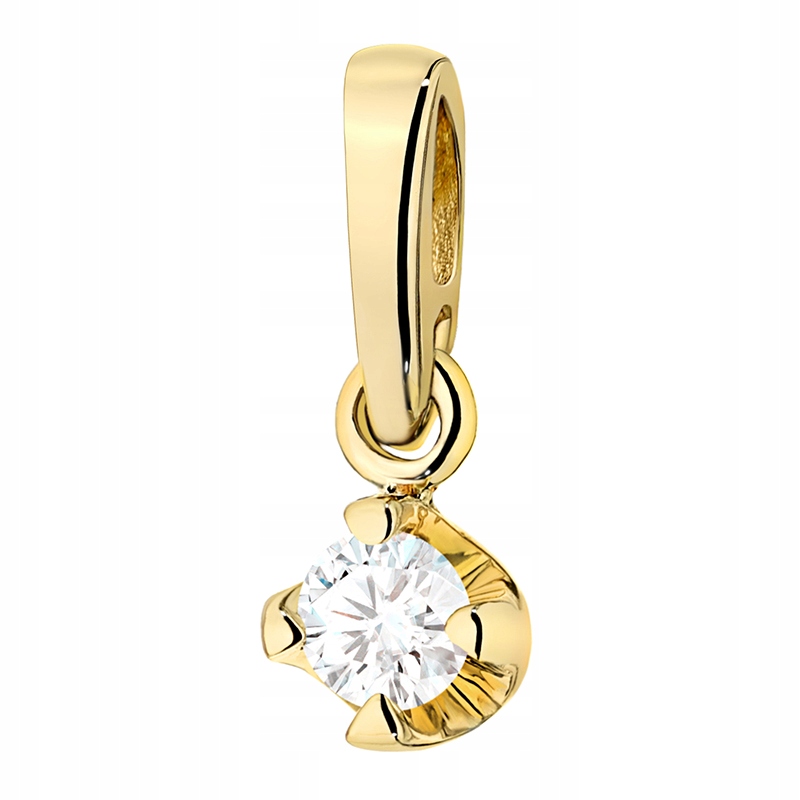 Krásný Zlatý Přívěsek pr. 585 s briliantem 0,10ct 14k