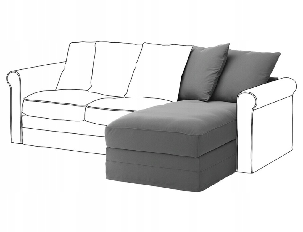 Ikea Gronlid Pokrytie ležadla, Ljungen stredne šedý