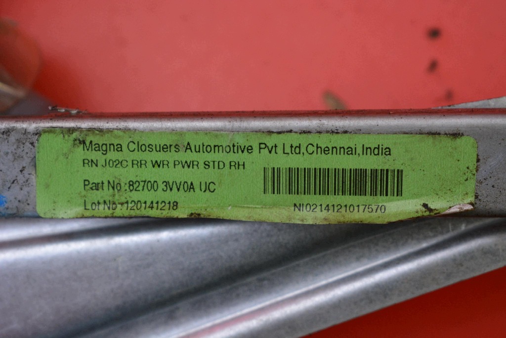 window regulator right rear part 82731-1HB1A NISSAN NOTE 2 II E12 12-16