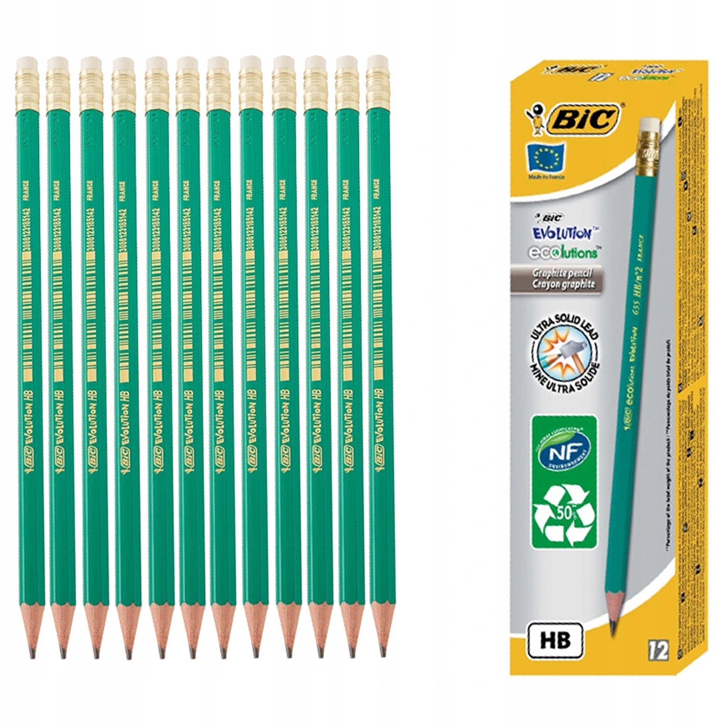 

Ołówek Z Gumką Bic Evolution Hb Eco Szkolny 12 szt