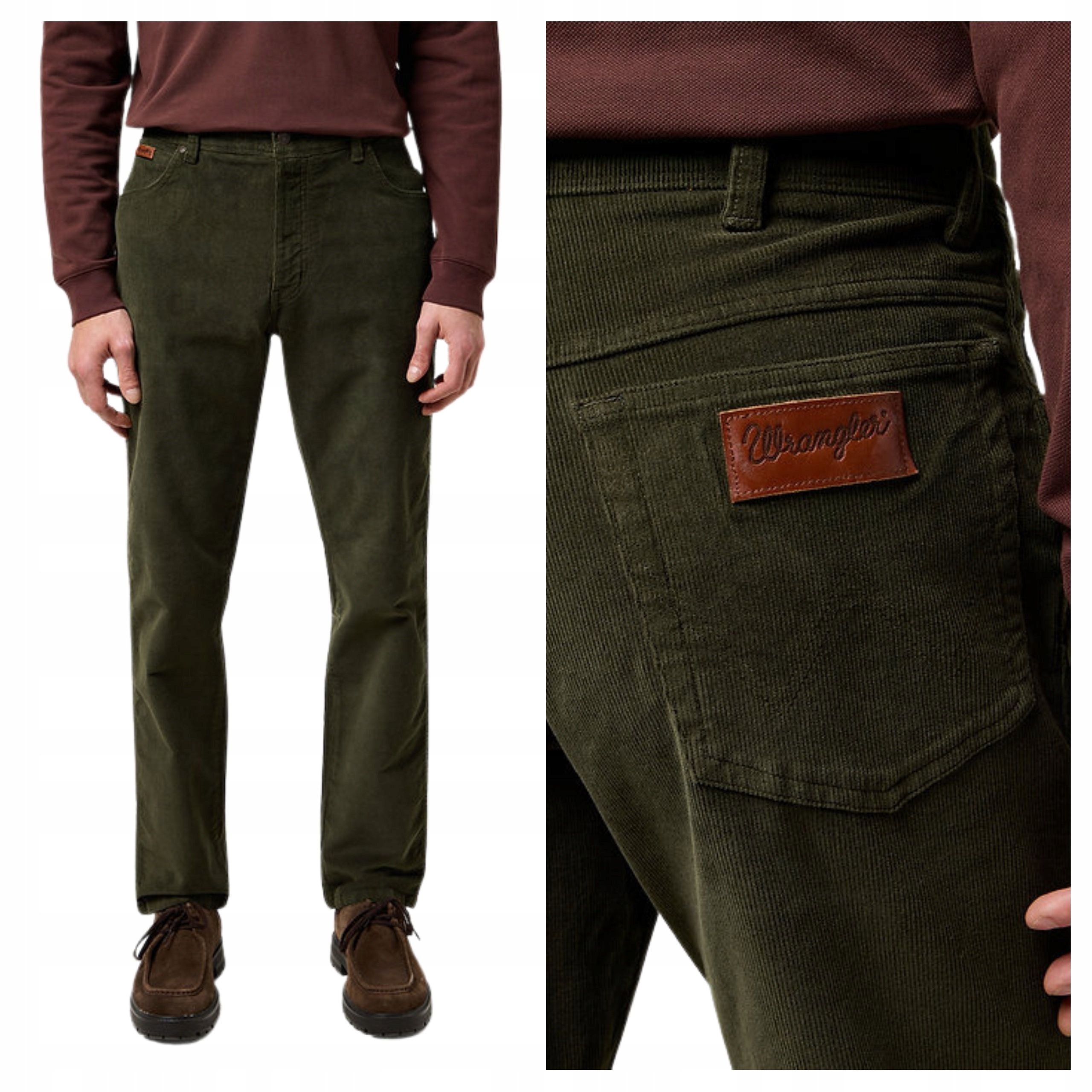 Pánské kalhoty Wrangler Texas Slim Forest Night Zelené džíny W32 L32