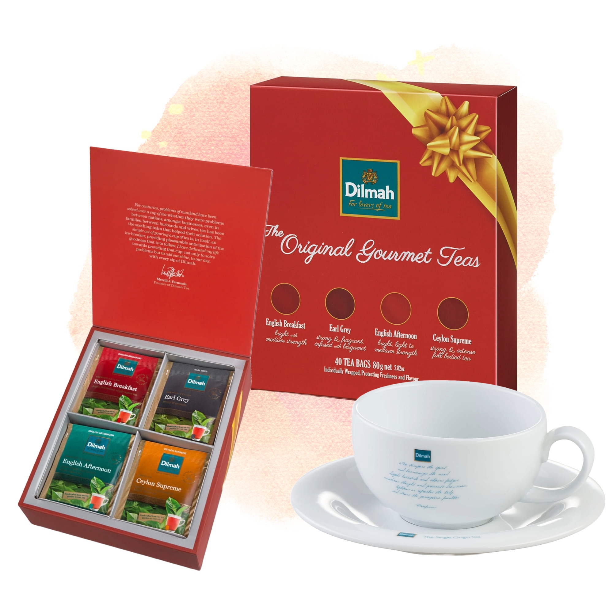dla Mamy Zestaw Herbat Smakowych 4 Smaki Dilmah Gourmet Filiżanka