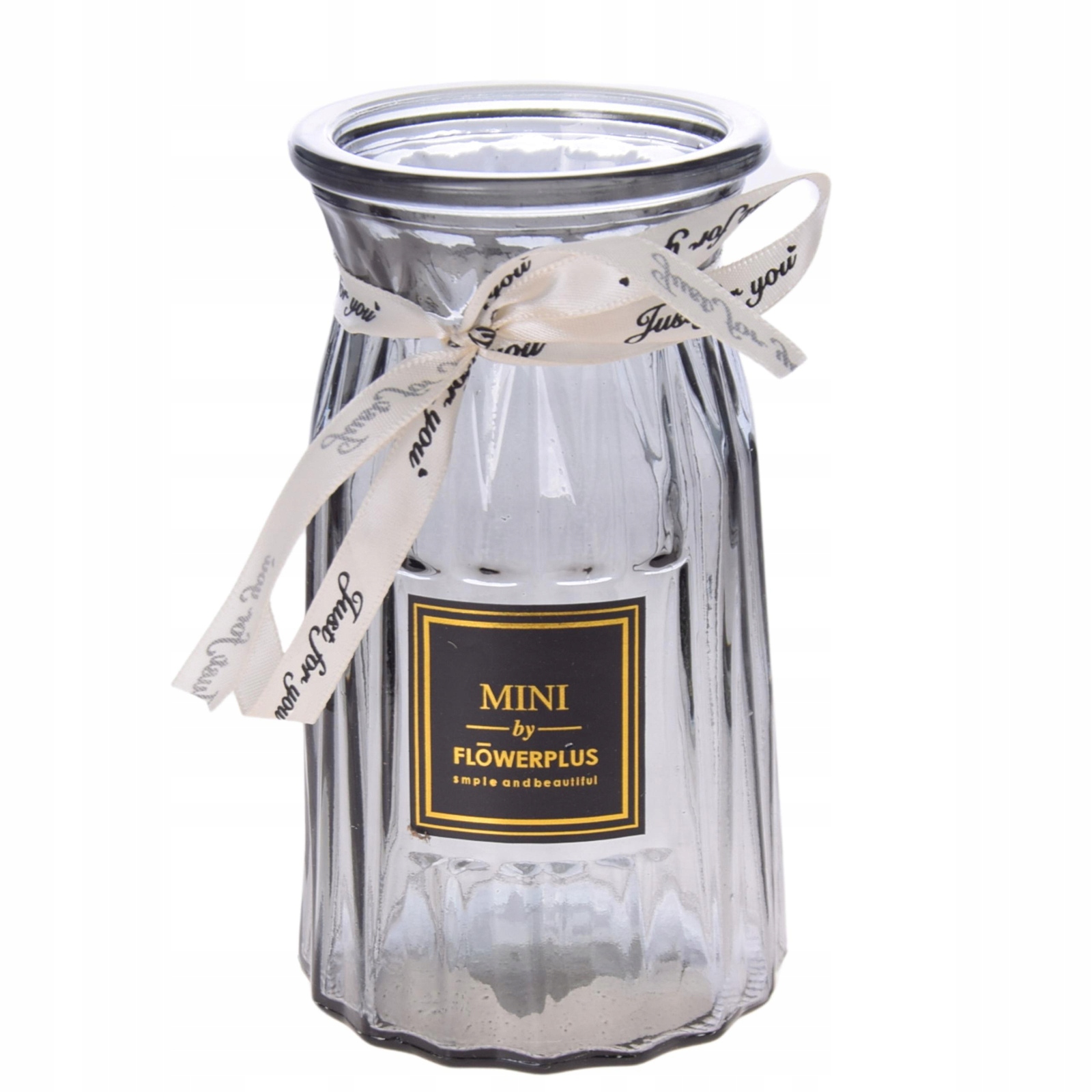 WAZON NA KWIATY SZKLANY FLAKON TRANSPARENTNY PRZEZROCZYSTY 15 cm