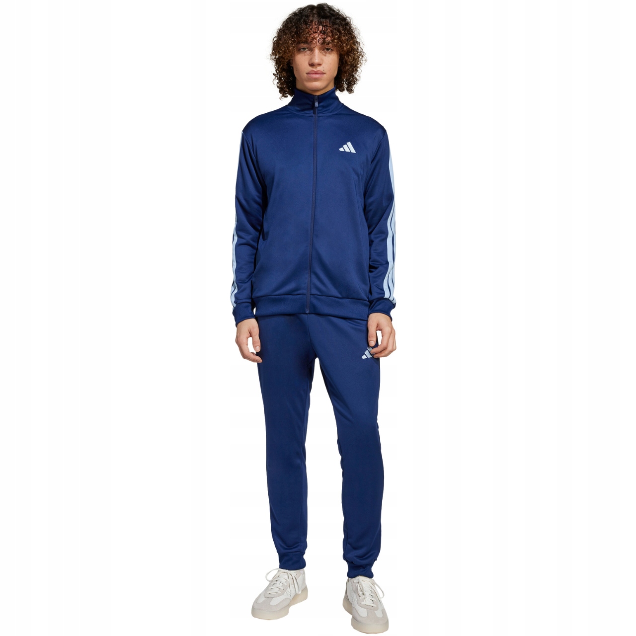 Teplákovka pánský adidas Sportswear Basic 3-Stripes French Terry modrý M