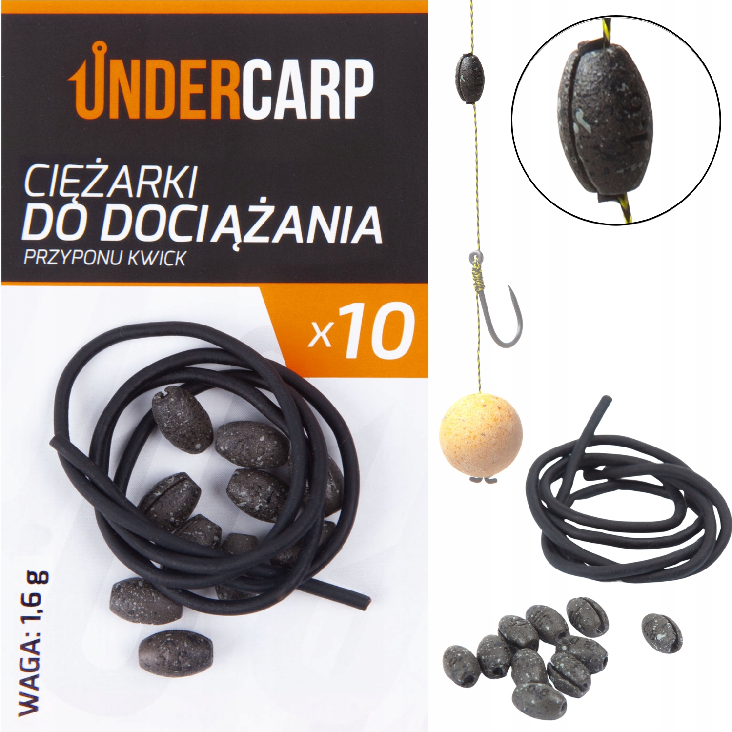 Ciężarki Do Dociążania Przyponów Karpiowych Undercarp Kwick 0.8g 10szt.