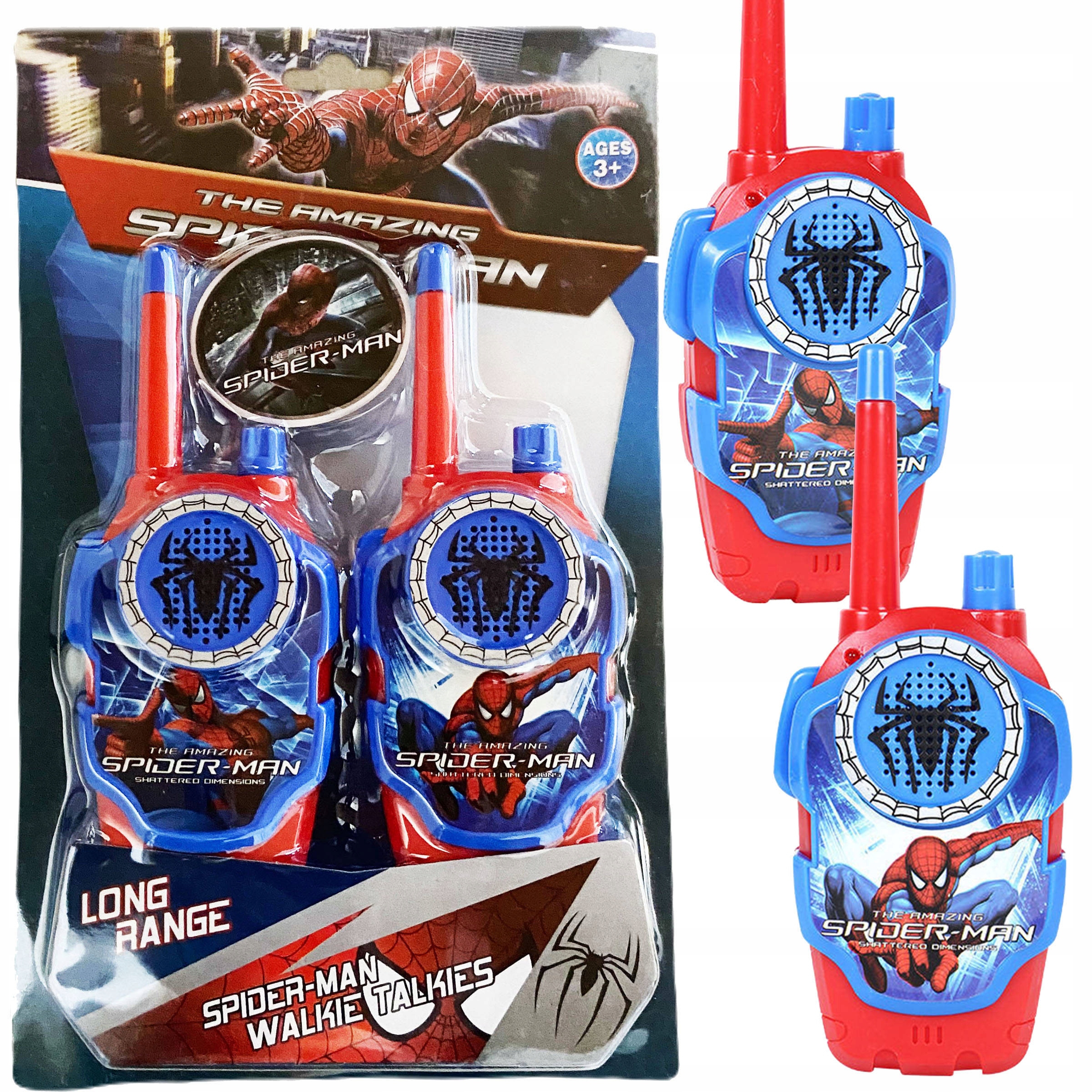 SPIDERMAN WALKIE TALKIE SPIDER MAN ŁOKI TOKI DWIE KRÓTKOFALÓWKI SŁUCHAWKI Wysokość produktu 30 cm