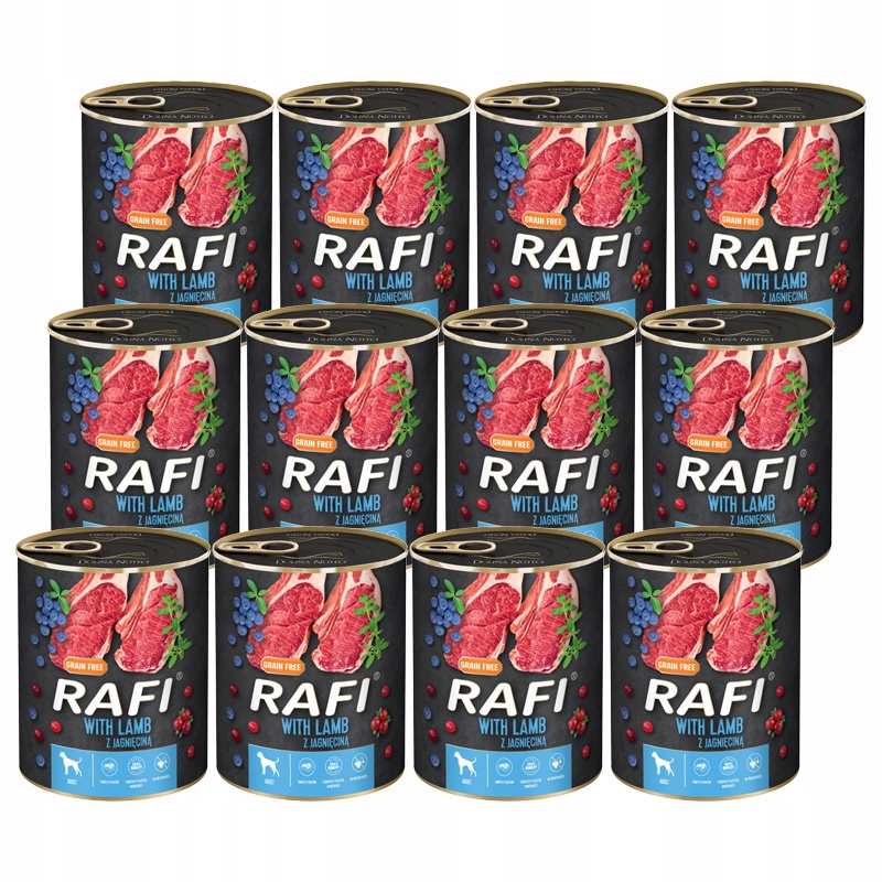 Rafi karma jagnięcina dla psa zestaw 12 x 800 g