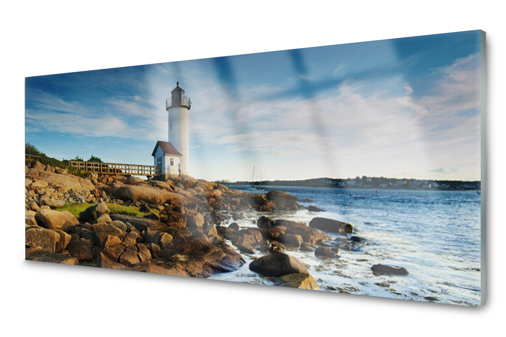 

Panel szklany do kuchni Latarnia Morska 125x50