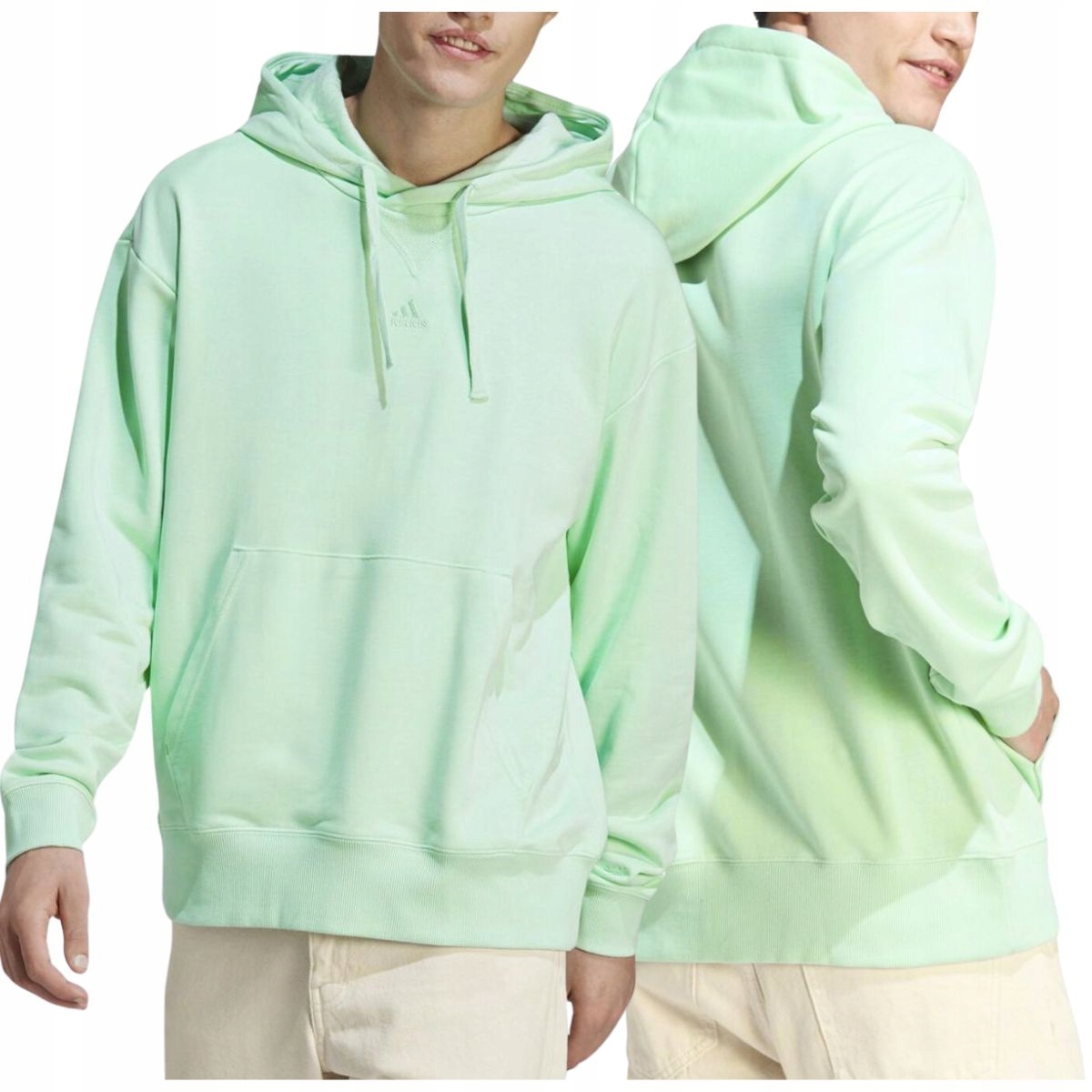 Pánská mikina AdidasM All s kapucí bavlna klokanka mátová vel. L XL