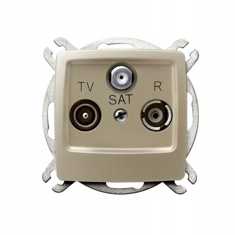 Ospel Karo ecru – průchozí zásuvka Rtv-sat GPA-SSP/m/42