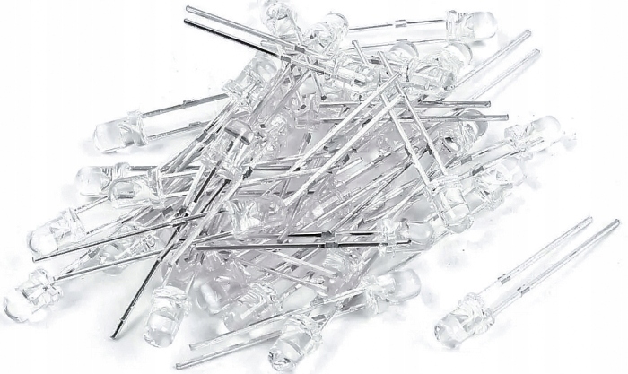 DIODY LED BIAŁE I KOLOROWE 5mm 25 SZTUK dioda Waga produktu z opakowaniem jednostkowym 0.2 kg