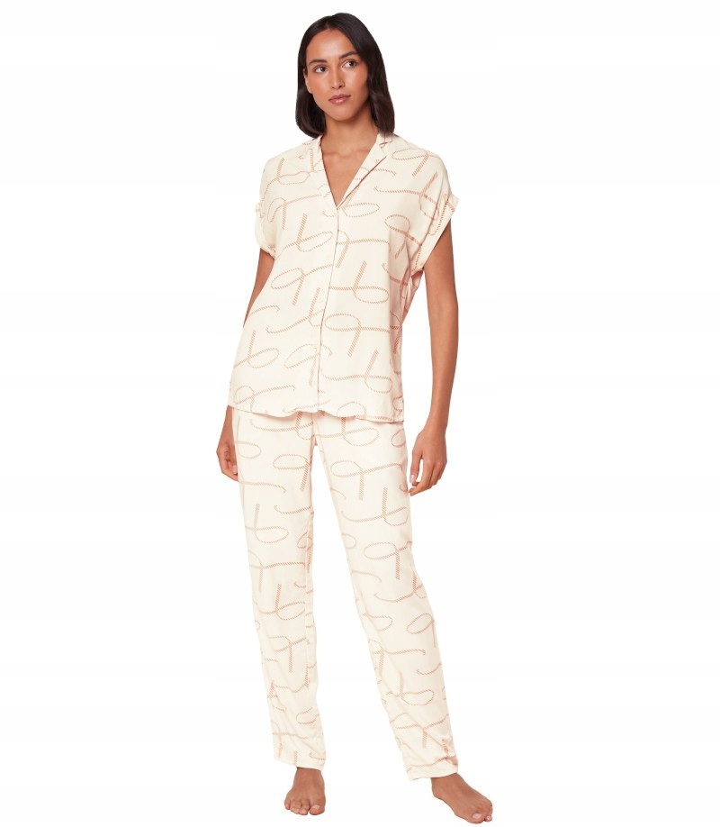 Volná dámská pyžama z viskózy, košile a kalhoty Boyfriend Fit Pw Triumph 40