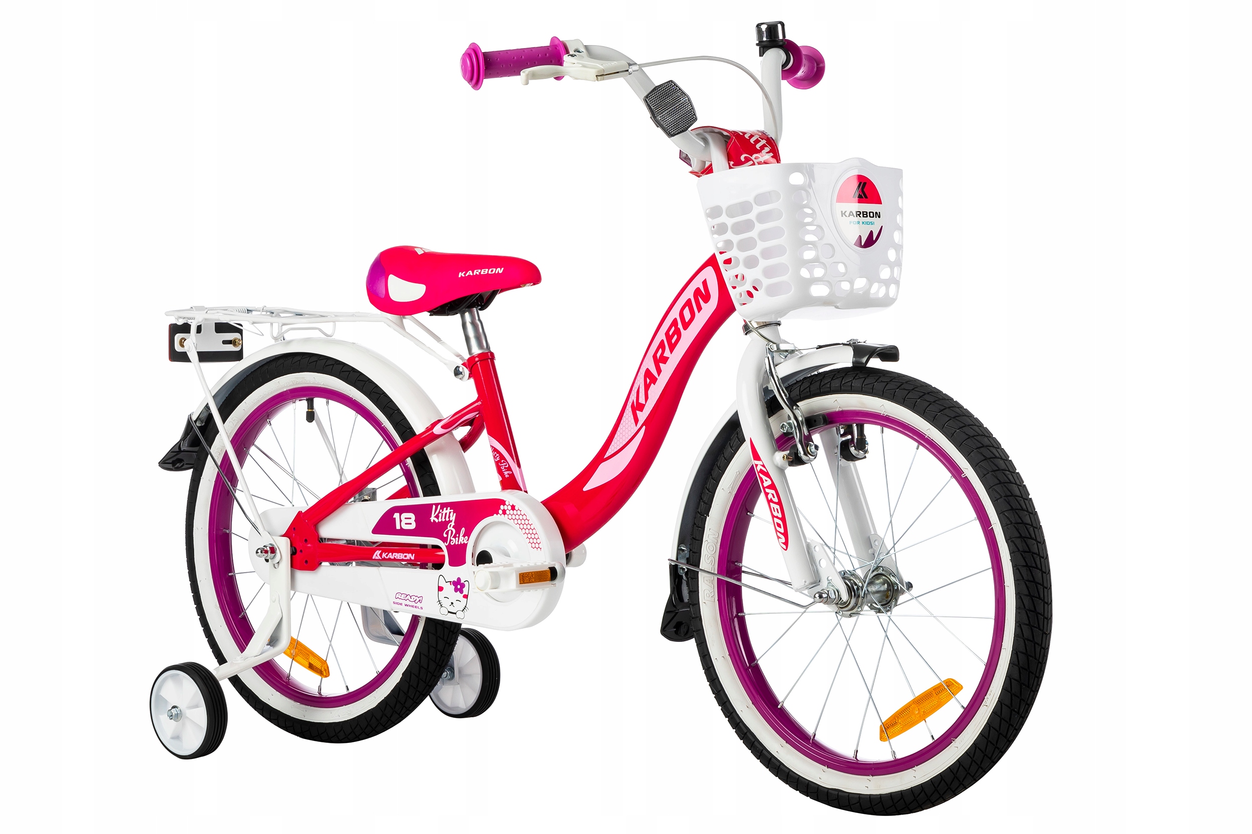 Rower dziecięcy 18" Karbon Kitty różowo-biały R23