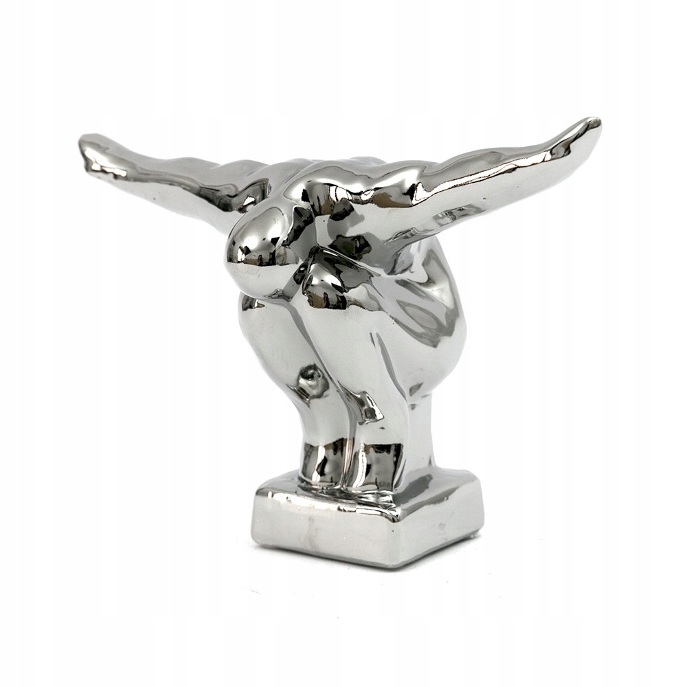 FIGURKA SREBRNA MĘŻCZYZNA SPORTOWIEC25x16cm ATLETA Materiał wykonania tworzywo sztuczne
