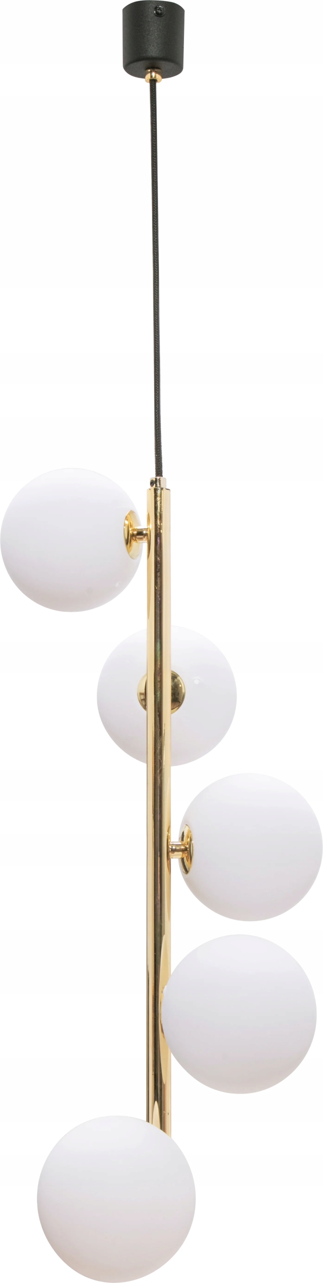 Zlatá závesná lampa s bielymi guľami Ali 5xG9 Zuma Line