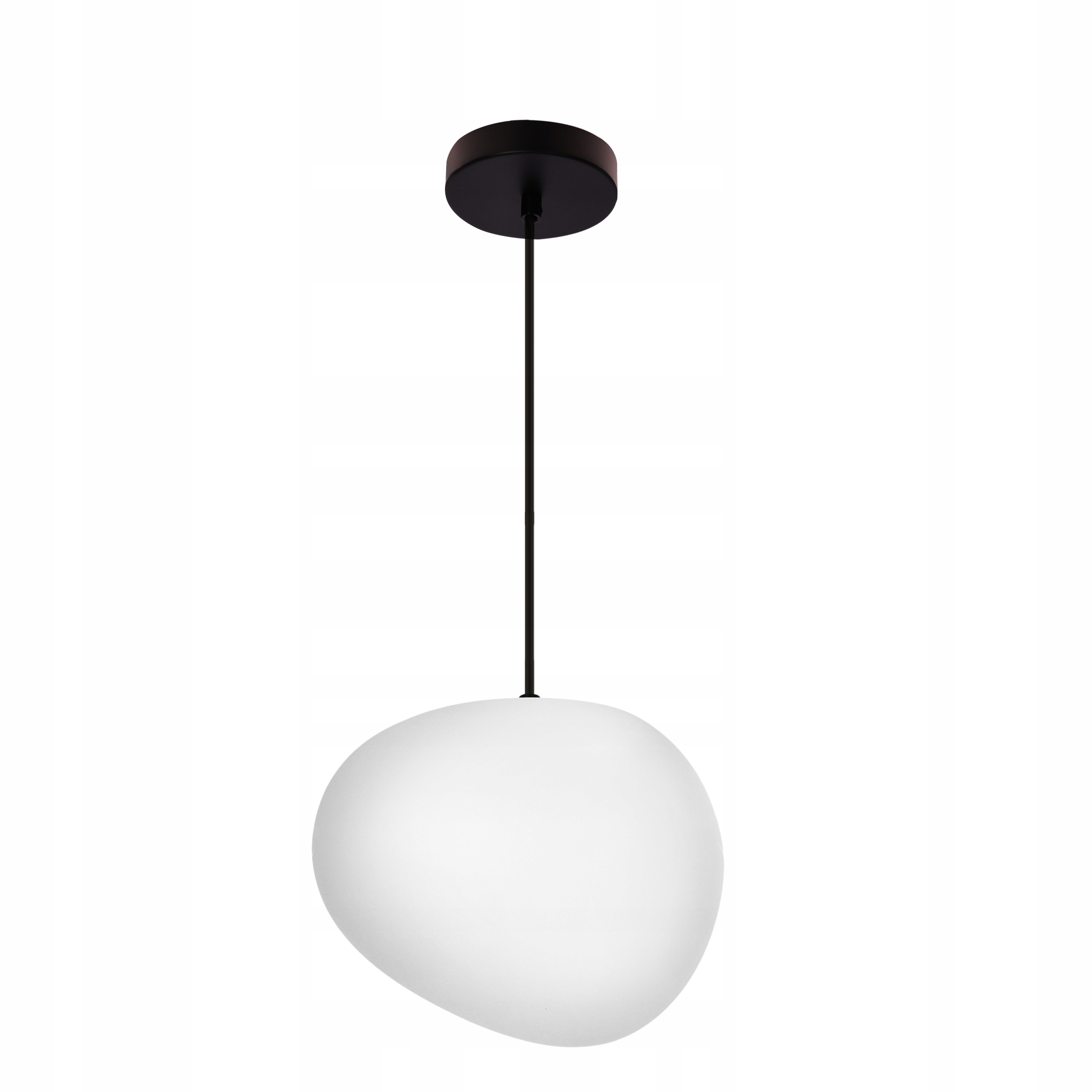 Závěsná lampa Stones Černá s bílým stínítkem Japandi Jednobodová