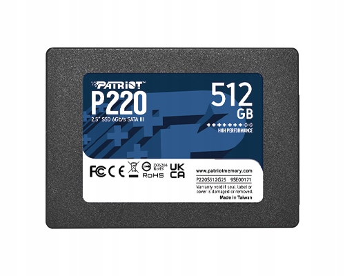 Patriot P220/ 512GB/ Ssd/ 2.5"/ Sata/ 3R P220S512G25