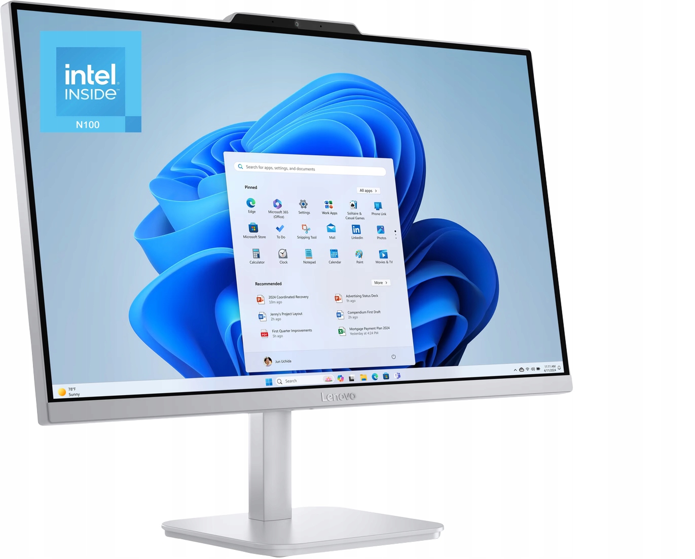 Počítač Lenovo AiO IdeaCentre A100 23,8"FHD Intel N100 16GB SSD256GB W11