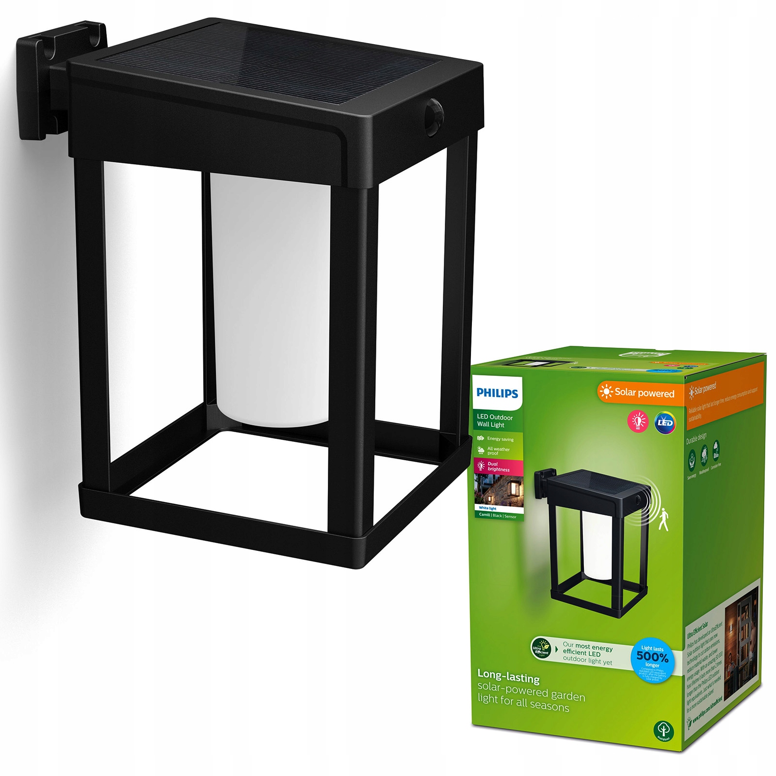Led záhradná lampa solárna fasádna lampa Camill Snímač pohybu Philips