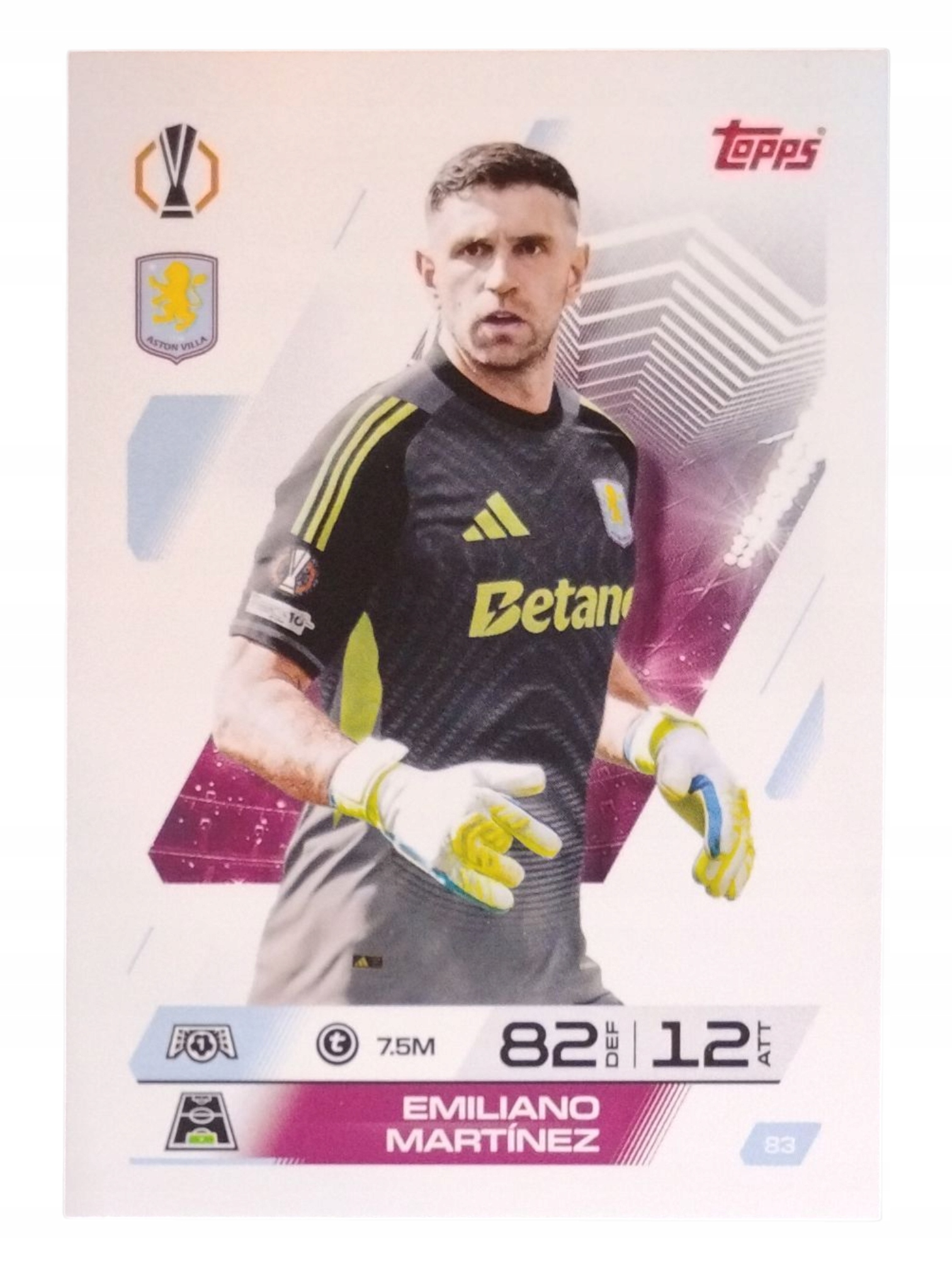 Topps Match Attax 2025-2026 Base Card Emiliano Martinez Aston Villa 83