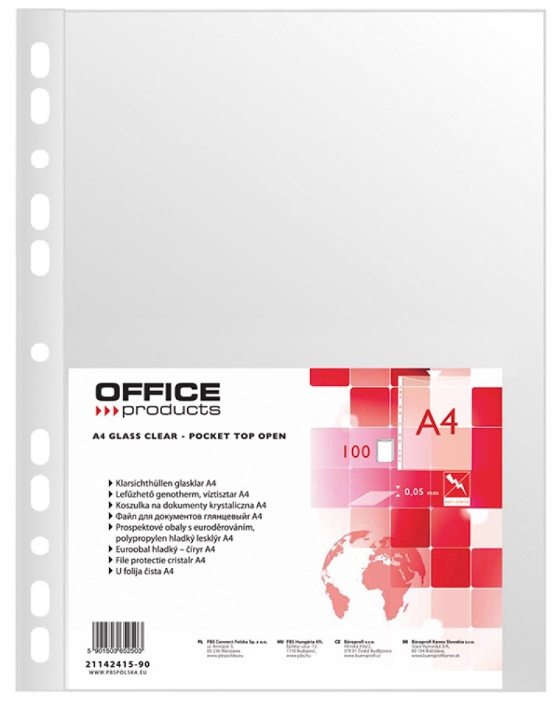 

Koszulka Krystaliczna A4 Office Product 100szt 50u