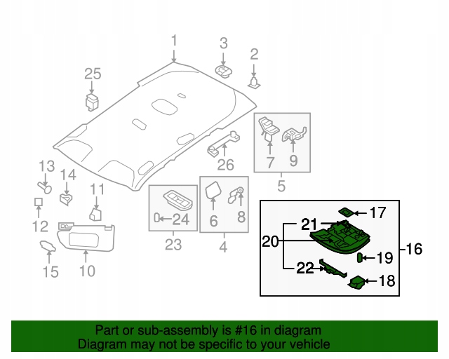 VOLVO S80 V70 XC70 XC60 ramka oswietlenia podsufit