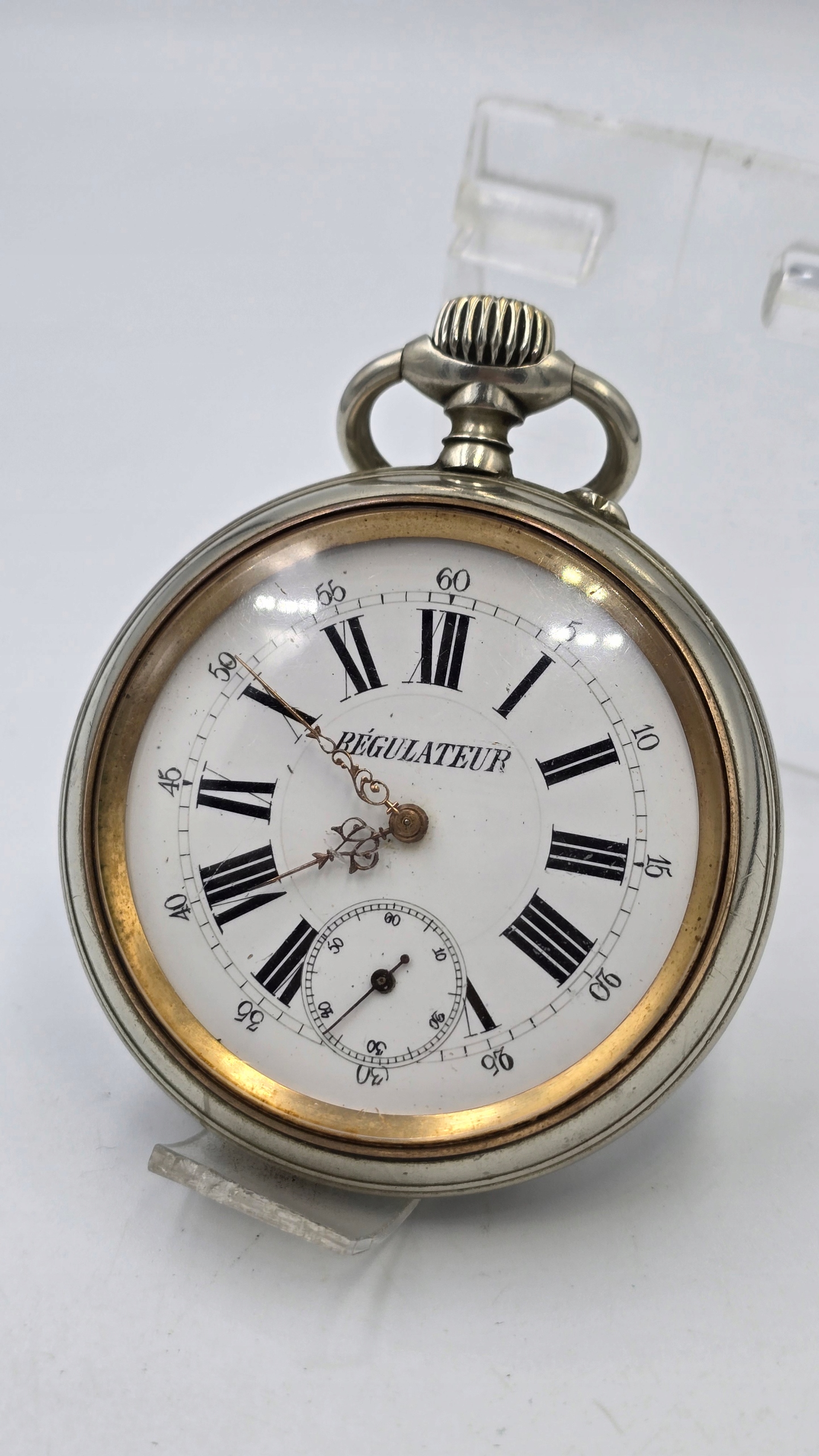 20. WIELKI STARY ZEGAREK KIESZONKOWY 65MM UNIKAT REGULATEUR KOLEKCJA