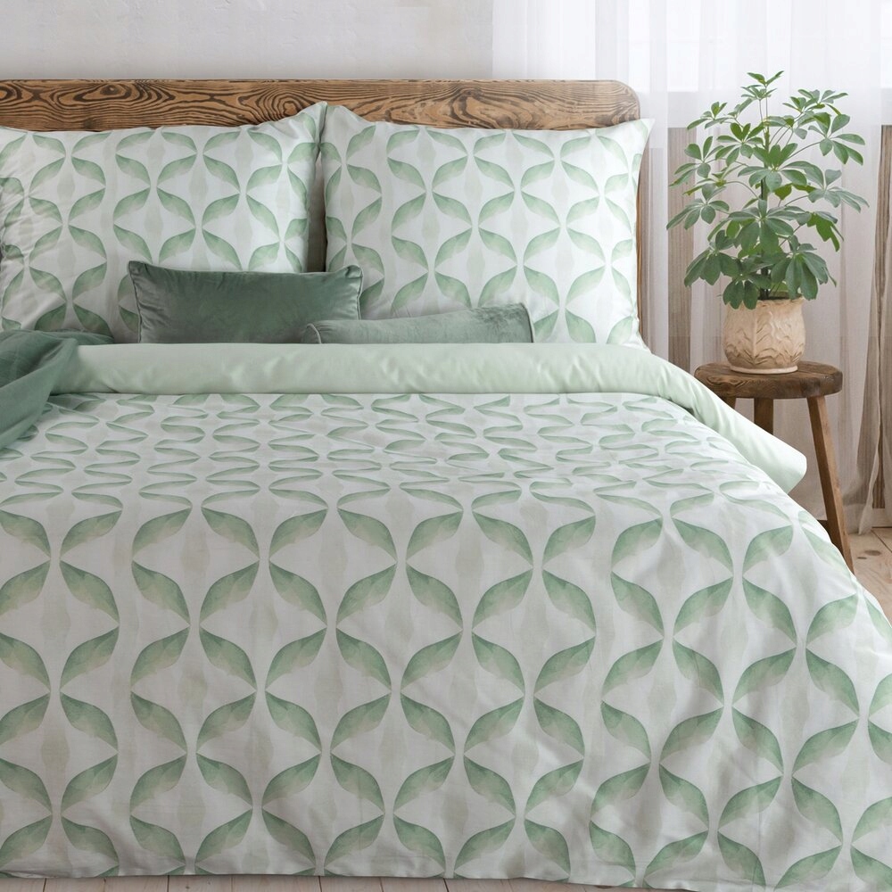 Povlečení Spring 220x200 Eurofirany mátově bílé s fantazijním vzorem