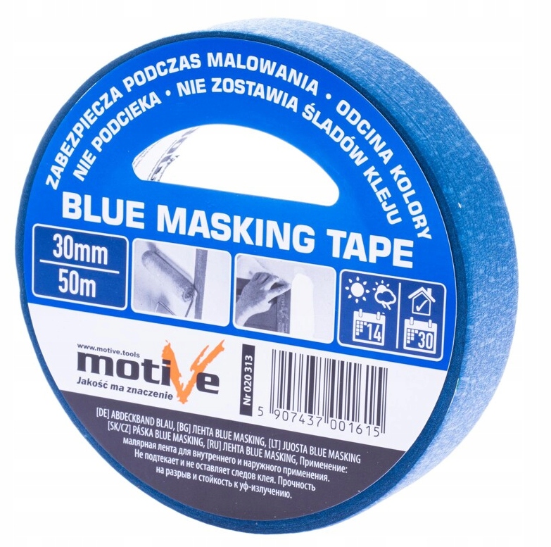 MOTIVE TAŚMA MALARSKA NIEBIESKA PAPIEROWA MASKUJĄCA 30 mm x 50 m