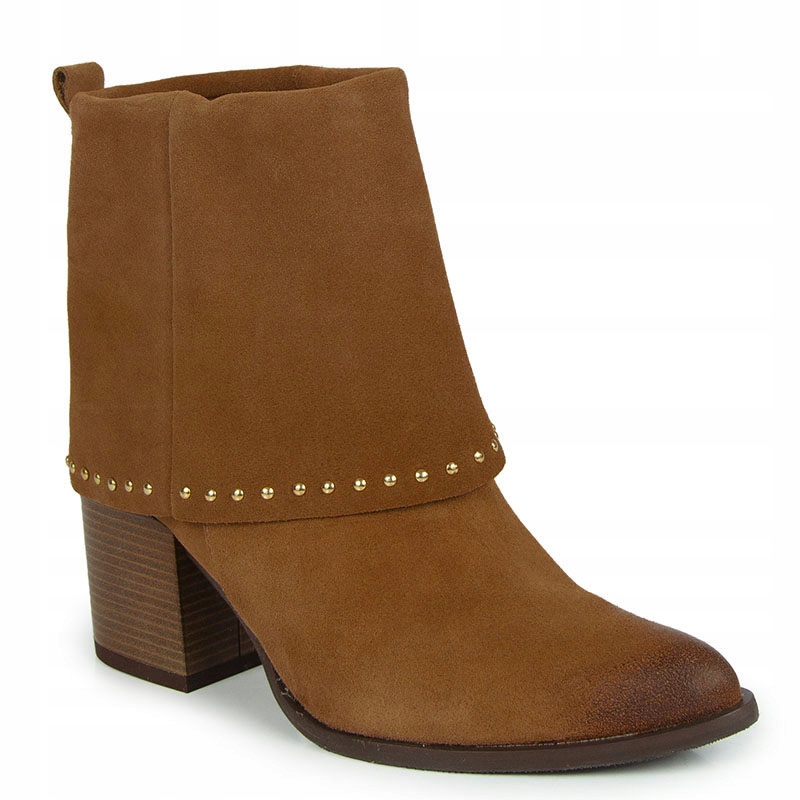 Karino 5560 Kožené Semišové Kotníkové Boty Rezavé 37 Jarní