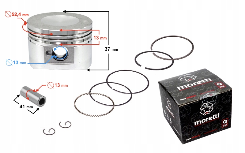 TŁOK MORETTI 110CC MOTOROWER 4T, ŚR.52,4 SW:13 C:1