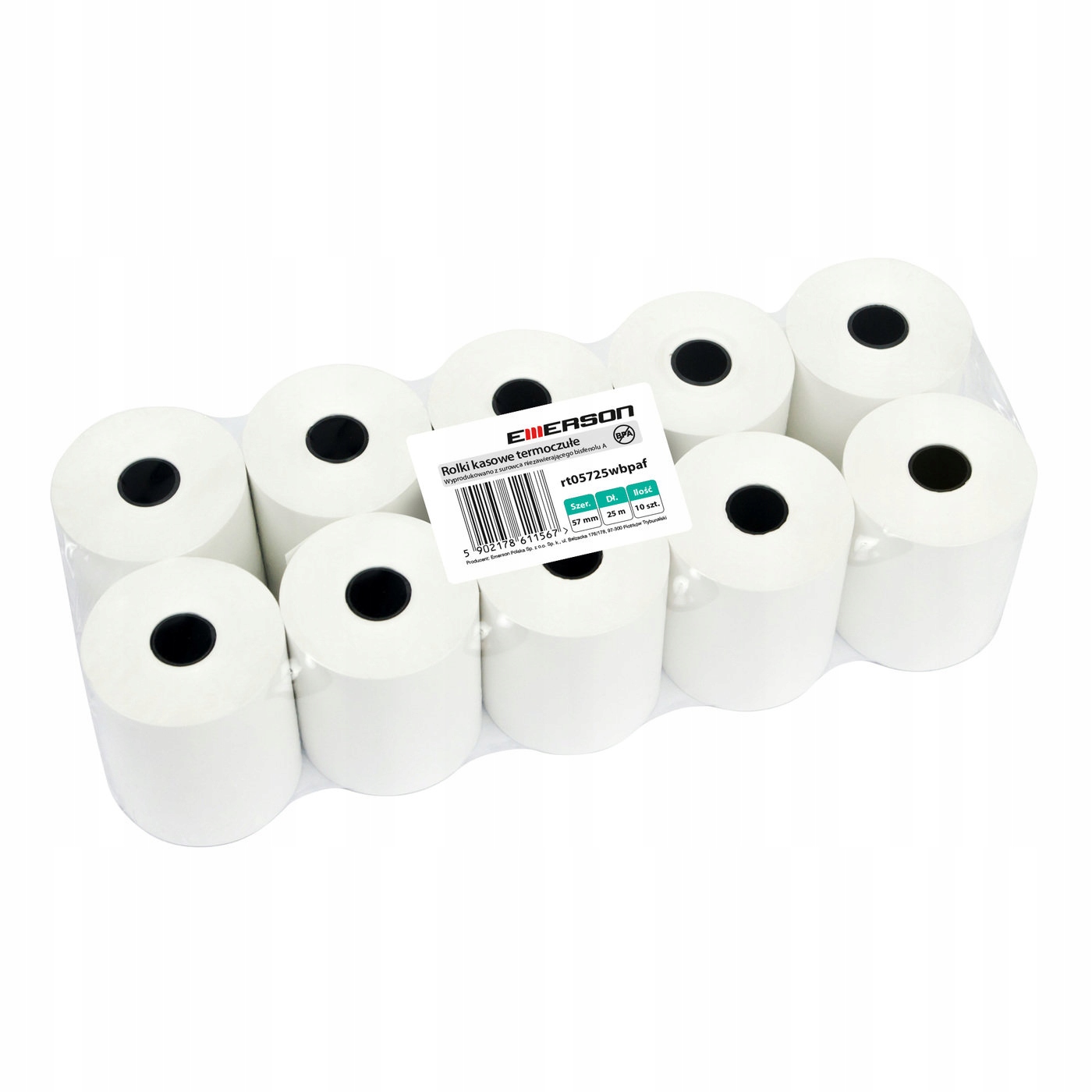 

Rolki Termiczne 57mm 25m 10szt. Emerson Bpa free