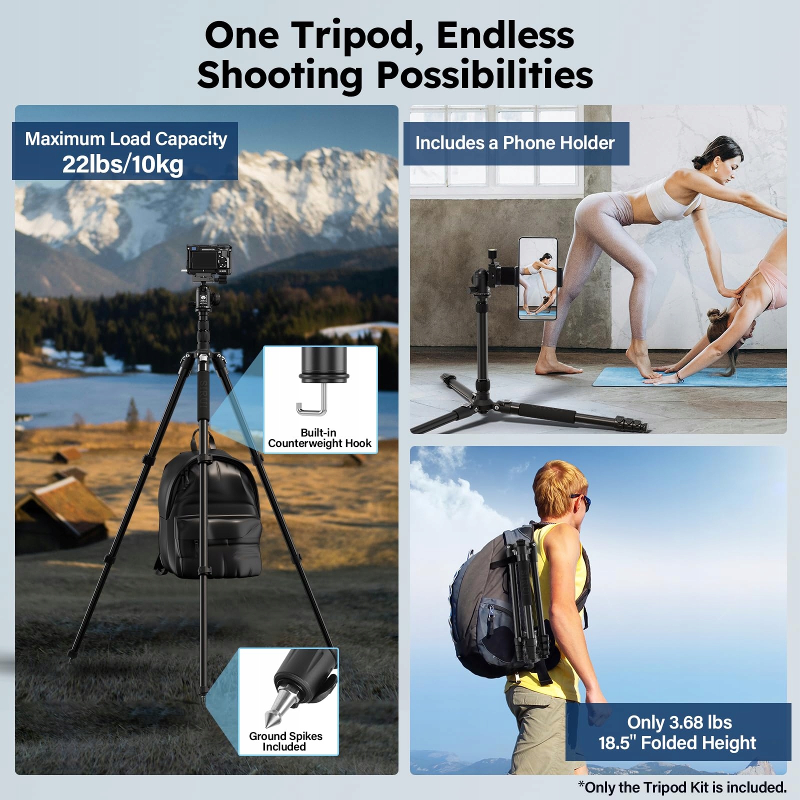 SIRUI APT02 2-in-1 Tripod Monopod 200cm 360° Head 10kg DSLR Smartphones — miniatura 4