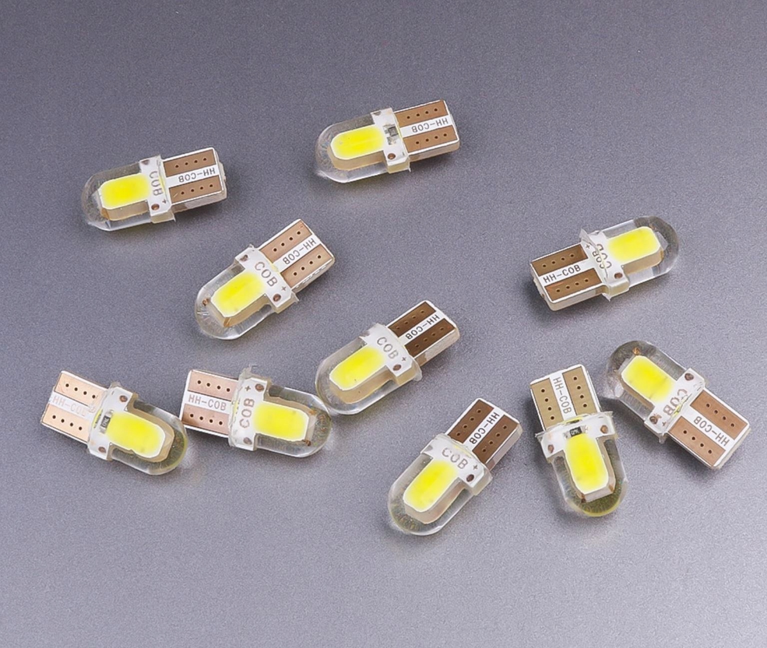 2X ЛАМПОЧКА СВЕТОДИОД LED W5W COB 2 ДИОДИ 4-CHIP T10 СИЛИКОН фото 6