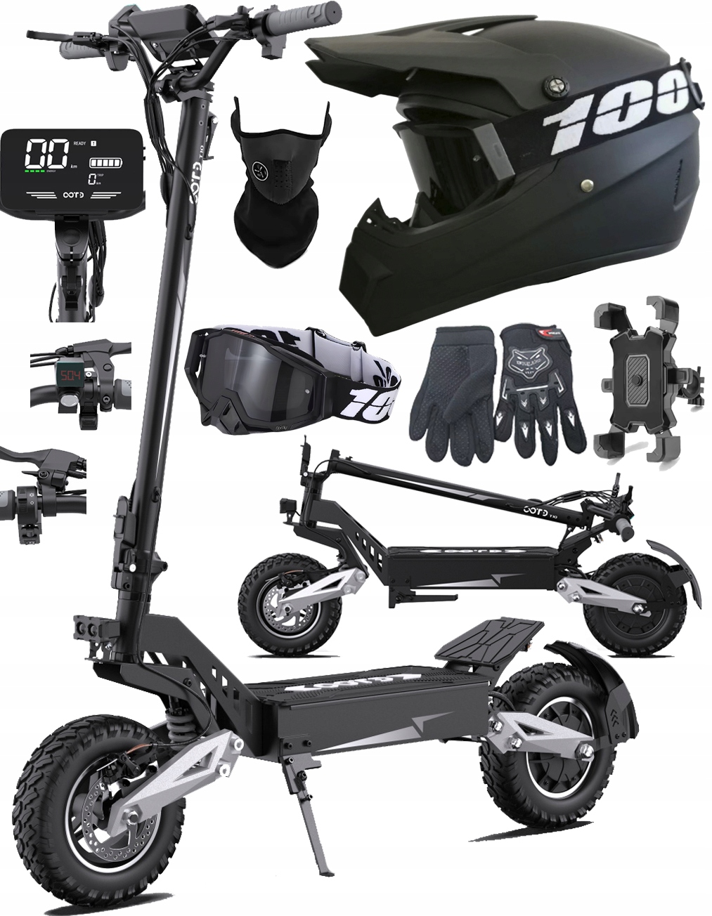 Ootd T10 Elektrické vozidlo 900W 48V 13.5AH 50KM/H 45KM Muži/Ženy