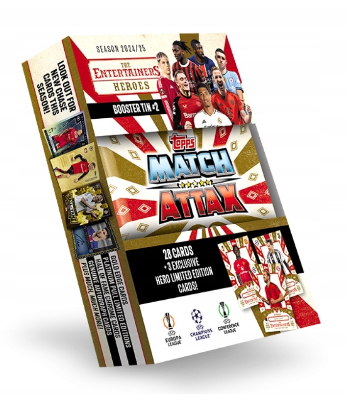 MINI PUSZKA MATCH ATTAX 2025 KARTY PIŁKARSKIE TOPPS 28 KART +3 LIMITED