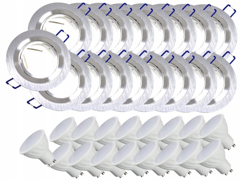 17 x Hliníková Lampa Objímka Inox Ocel Kartáčovaná Led Žárovky 10W