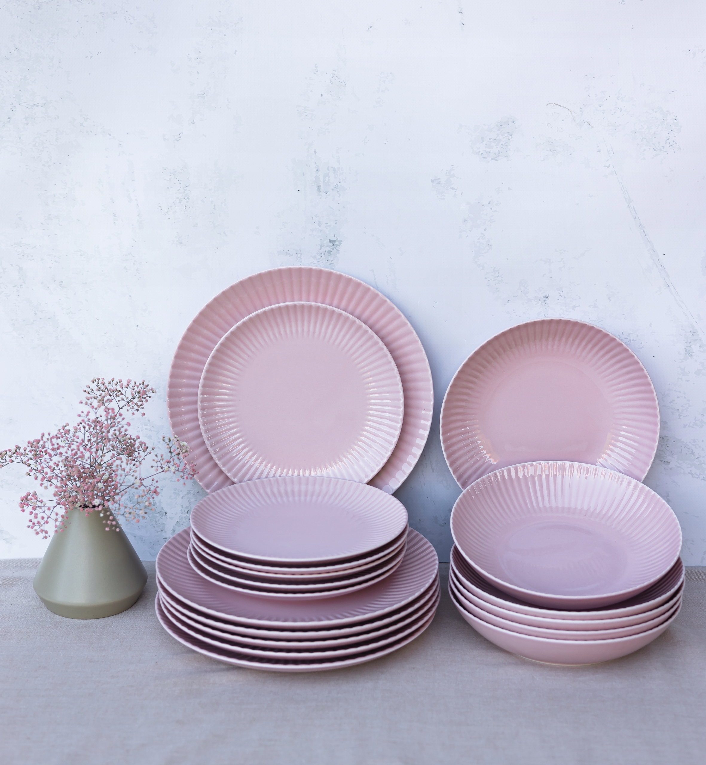 LUBIANA DAISY K7 SERWIS OBIADOWY 6/18 EL RÓŻOWA PORCELANA