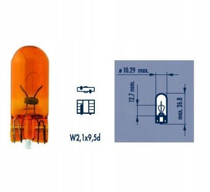 

Narva Zarowka 12V WY5W 5W W2.1X9.5D
