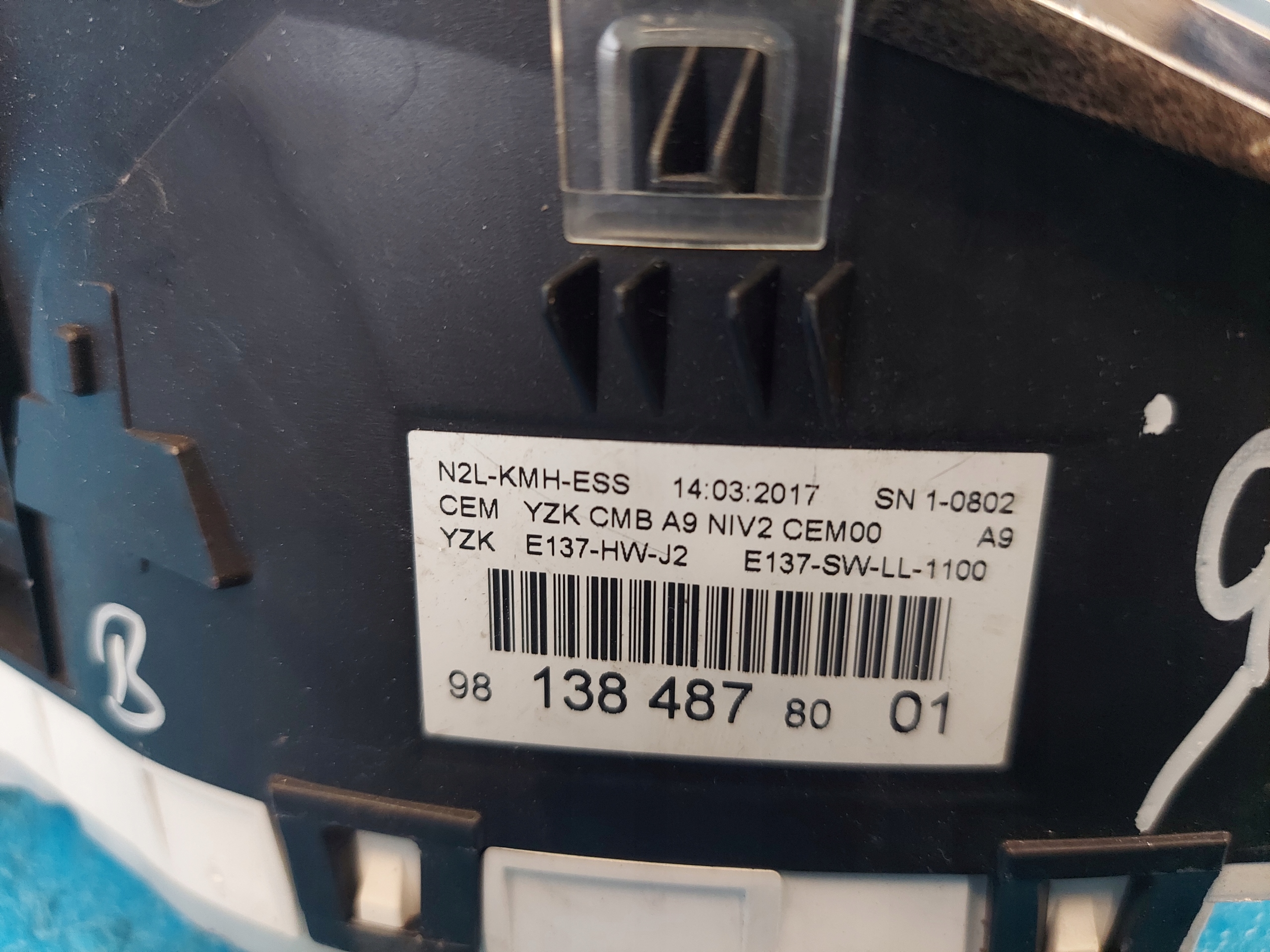 dials clock PEUGEOT 208 981384878001