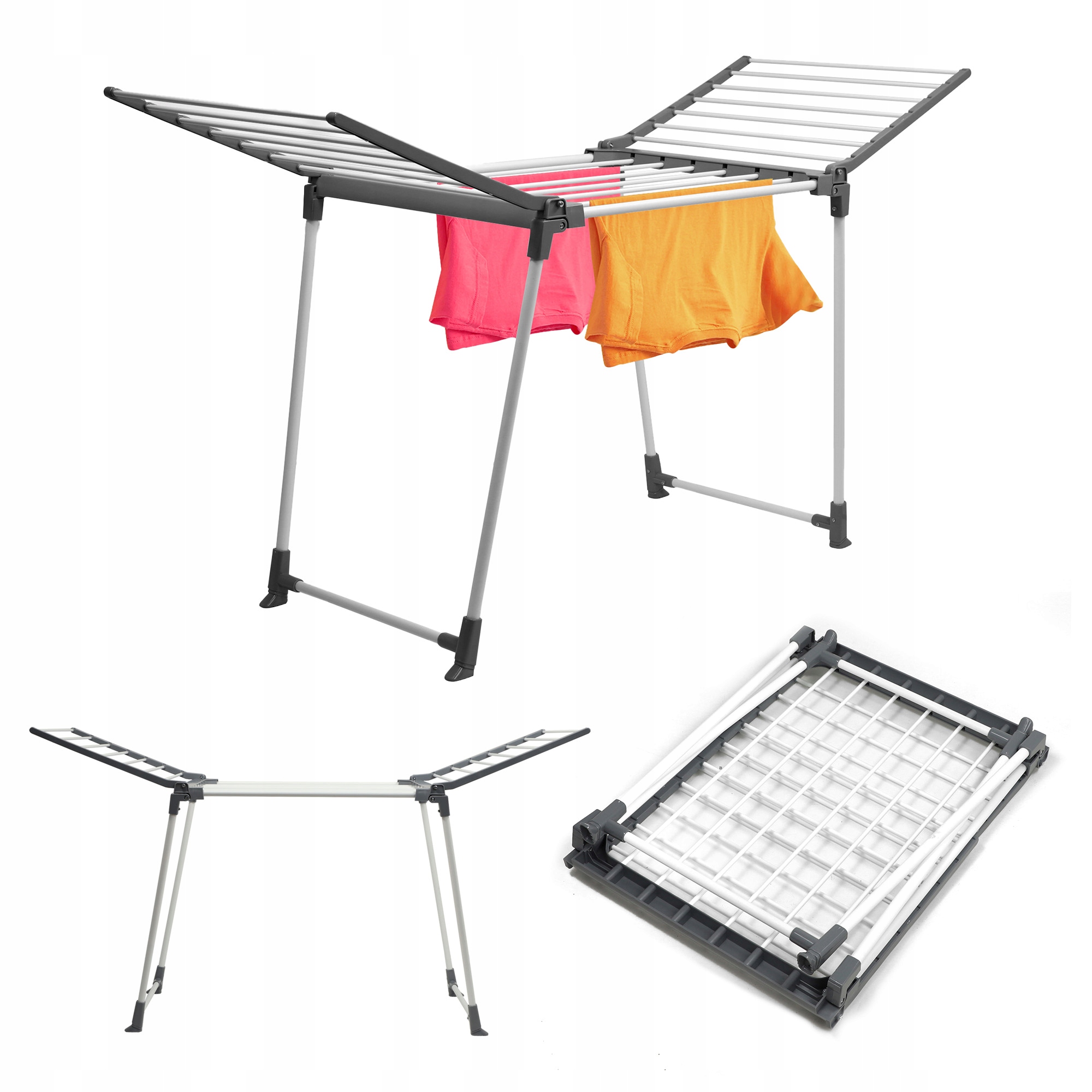 Levně Sušák Na Prádlo Balkonová Stojící 170 cm Na Oblečení Skládací Na Prádlo