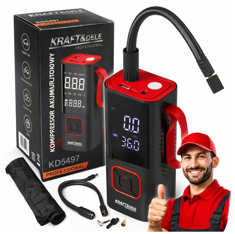 AKUMULATORA KOMPRESORS 85W 7800mAh AUTO KOMPRESORA SŪKNIS
