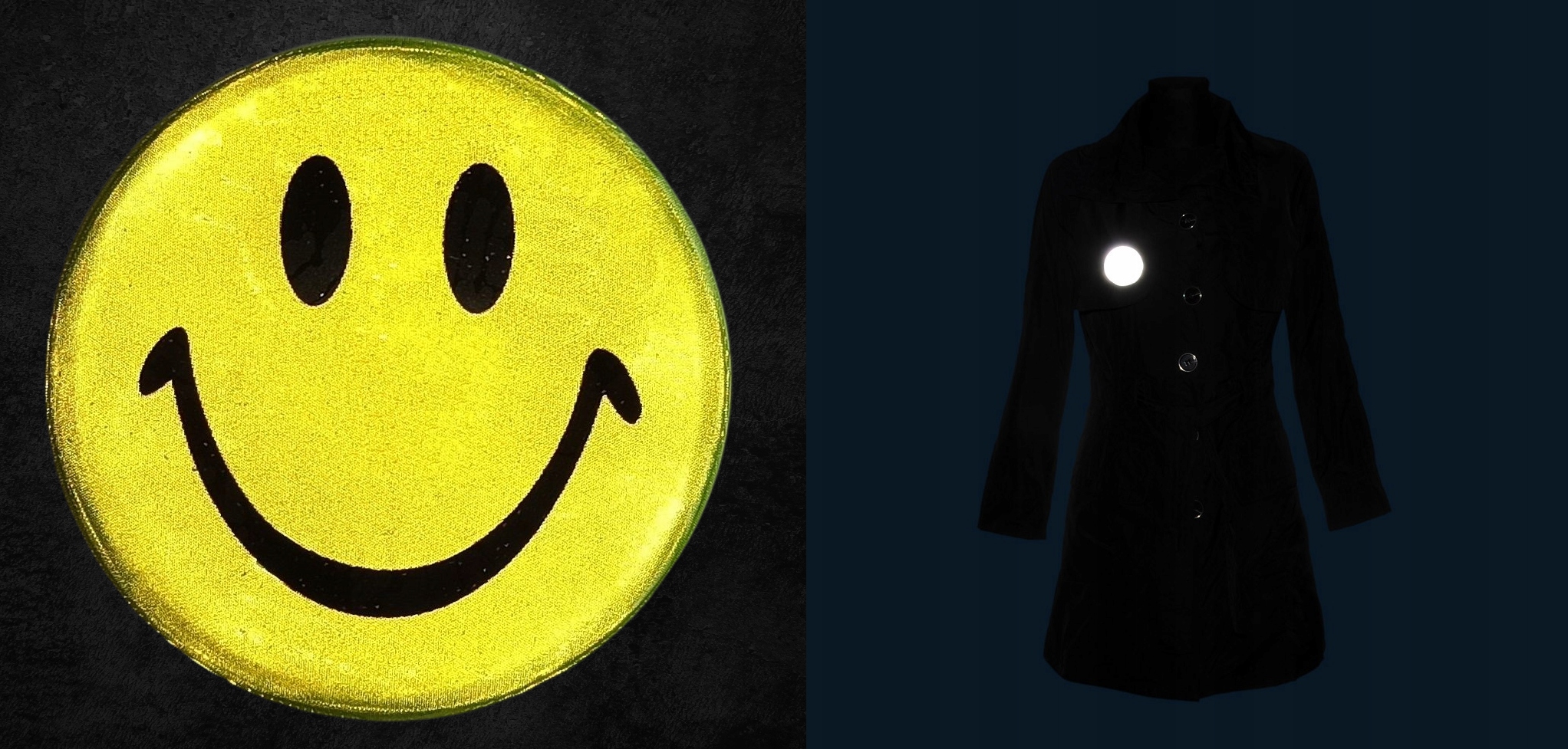 ODBLASKOWA PRZYPINKA BUTTON ODBLASK ZNACZEK SMILE Marka bez marki